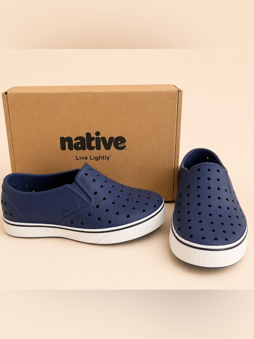 Native Shoes c13 Miles Slip-On in ‘Regatta Blue’ / Navy and White / Youth Boys